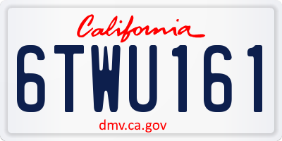 CA license plate 6TWU161