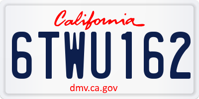 CA license plate 6TWU162