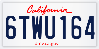 CA license plate 6TWU164
