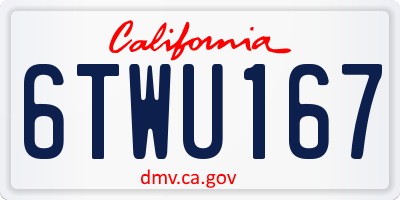 CA license plate 6TWU167