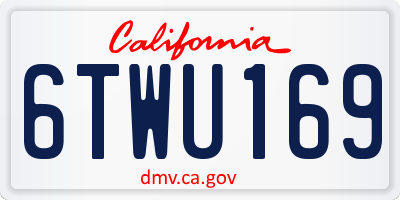 CA license plate 6TWU169