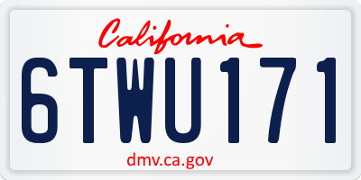 CA license plate 6TWU171