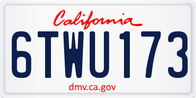 CA license plate 6TWU173