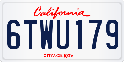 CA license plate 6TWU179