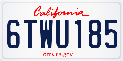 CA license plate 6TWU185