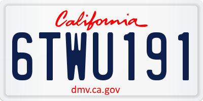 CA license plate 6TWU191
