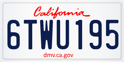 CA license plate 6TWU195