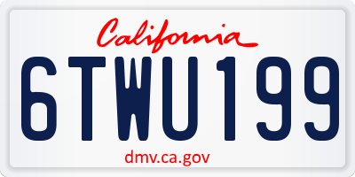 CA license plate 6TWU199