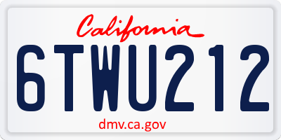 CA license plate 6TWU212