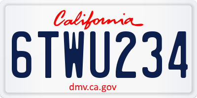 CA license plate 6TWU234