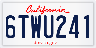 CA license plate 6TWU241