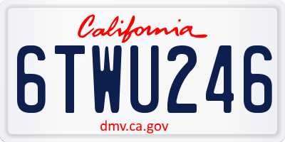 CA license plate 6TWU246