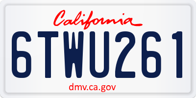 CA license plate 6TWU261