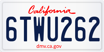 CA license plate 6TWU262