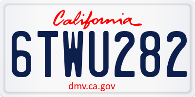 CA license plate 6TWU282