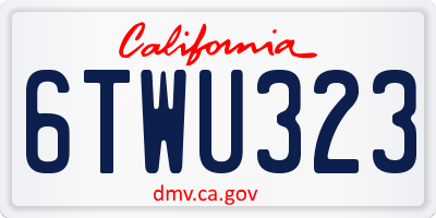 CA license plate 6TWU323