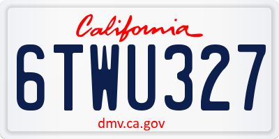 CA license plate 6TWU327