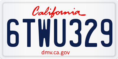 CA license plate 6TWU329