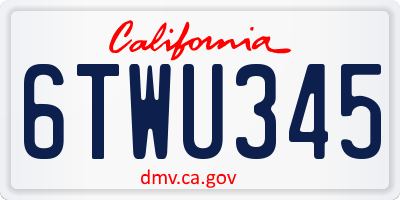 CA license plate 6TWU345