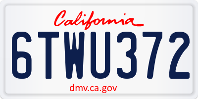 CA license plate 6TWU372