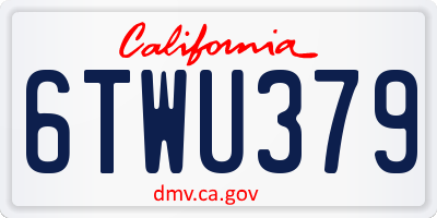 CA license plate 6TWU379