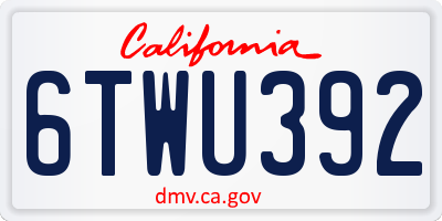 CA license plate 6TWU392