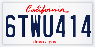 CA license plate 6TWU414