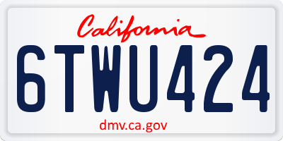 CA license plate 6TWU424