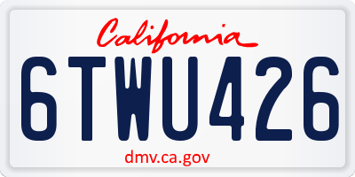 CA license plate 6TWU426