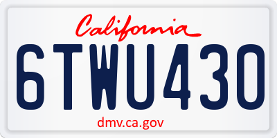 CA license plate 6TWU430