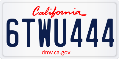 CA license plate 6TWU444