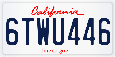 CA license plate 6TWU446