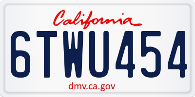 CA license plate 6TWU454