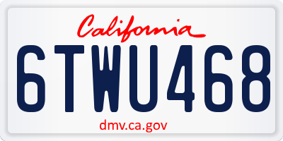 CA license plate 6TWU468