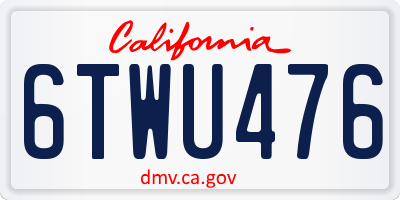 CA license plate 6TWU476