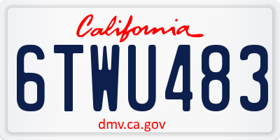CA license plate 6TWU483