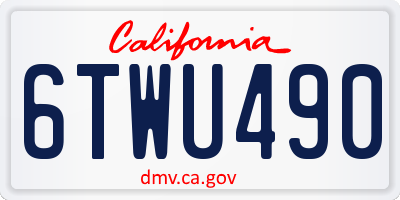 CA license plate 6TWU490