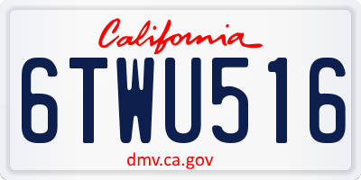 CA license plate 6TWU516