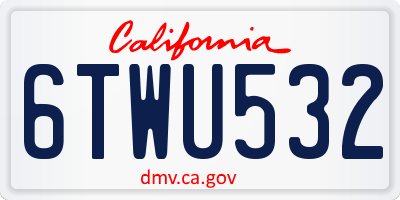 CA license plate 6TWU532