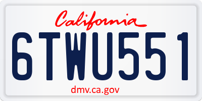 CA license plate 6TWU551