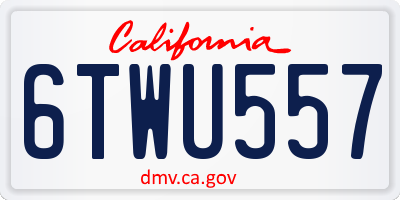 CA license plate 6TWU557