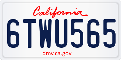 CA license plate 6TWU565