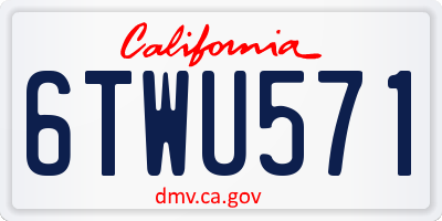 CA license plate 6TWU571