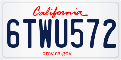 CA license plate 6TWU572