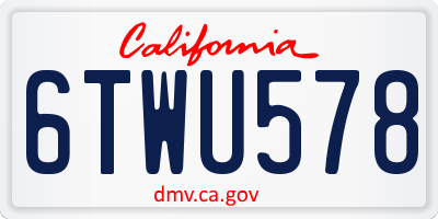 CA license plate 6TWU578