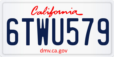 CA license plate 6TWU579