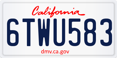 CA license plate 6TWU583