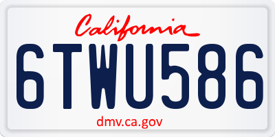 CA license plate 6TWU586