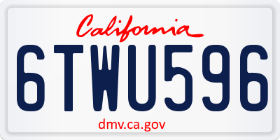 CA license plate 6TWU596