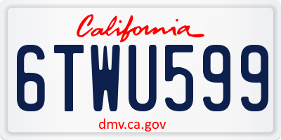 CA license plate 6TWU599